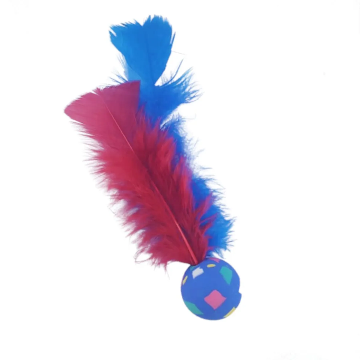 Bola Pula Pula Com Pena Para Gatos - Cores Sortidas