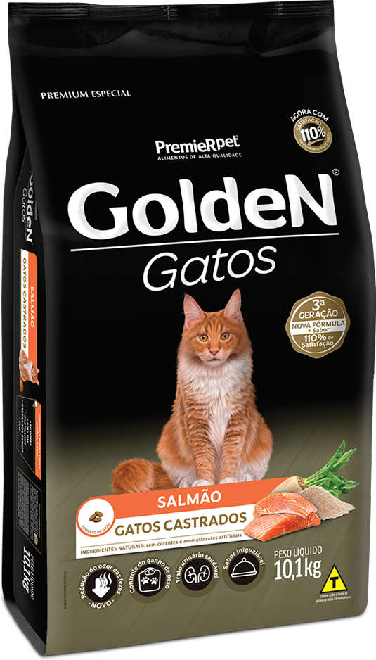 Golden Gato Adulto Castrado Sabor Salmão